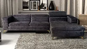 Sofá con chaise longue respaldo reclinable terciopelo Lander