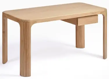 Escritorio de roble natural con cajón 