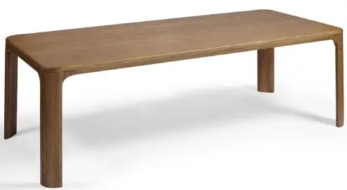 Mesa de comedor rectangular esquinas redondeadas