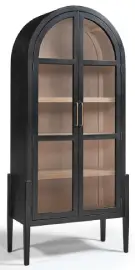 Vitrina parte superior ovalada en madera de roble oscuro