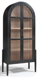 Vitrina parte superior ovalada en madera de roble oscuro