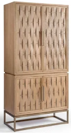 Armario de madera de roble natural con puertas en relieve Armario de madera de roble natural con puertas en relieve