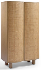 Armario de madera natural y ratn  con puertas curvas