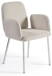 Silla gris piedra y patas de acero cromadas
