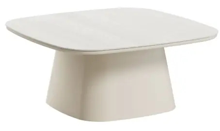 Mesa de centro arena y sobre de cerámica blanco 