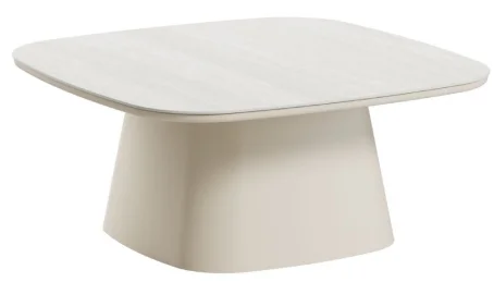 Mesa de centro arena y sobre de cerámica blanco