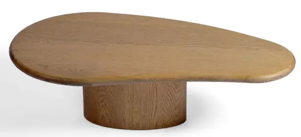 Mesa de centro irregular de madera natural 