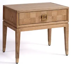 Mesa de noche madera de roble y metal