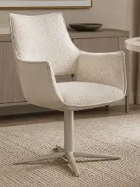 Silla de acero y tapizado crema Adellind
