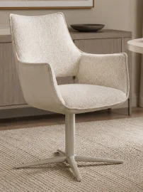Silla de acero y tapizado crema Adellind