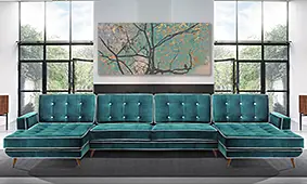 Sofá con doble chaise longue retro Sterling Cooper