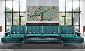 Sofá con doble chaise longue retro Sterling Cooper