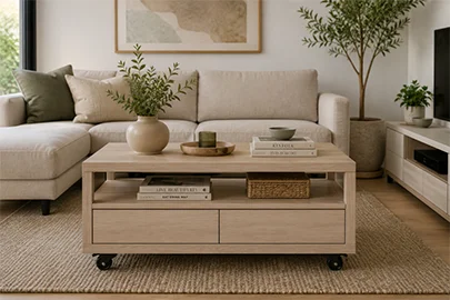 Mueble tv pequeño con ruedas nórdico Sendai