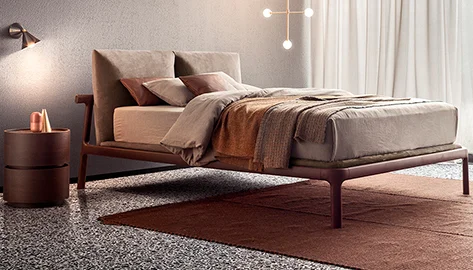 Cama tapizada madera de fresno Fushimi by Pianca