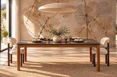 Mesa de comedor extensible porcelánico de 160 Jovik Mesa de comedor extensible porcelánico de 160 Jovik