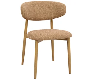 Silla tapizada caramelo metal imitando madera Aka