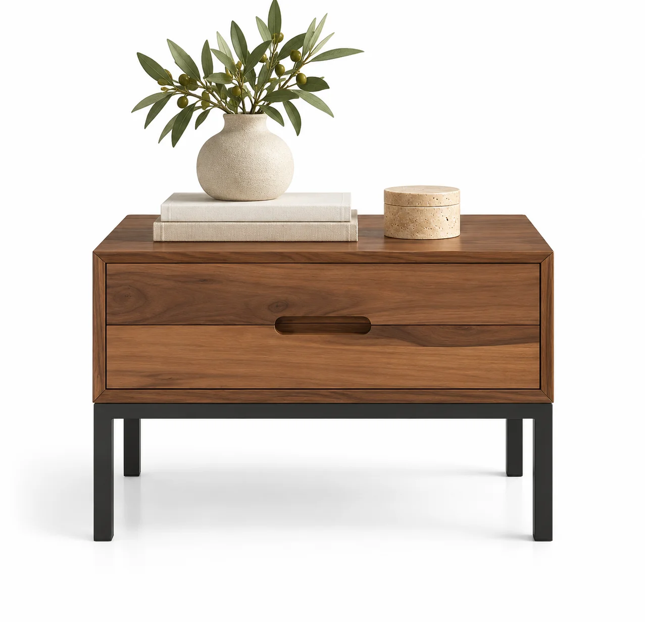 Mesita de noche pata gruesa industrial Loft