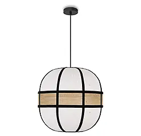 Lámpara de techo tejido y madera Romo