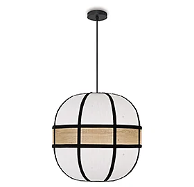 Lámpara de techo tejido y madera Romo Lámpara de techo tejido y madera Romo