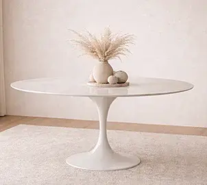 Mesa de comedor ovalada moderna mármol y metal Neptur