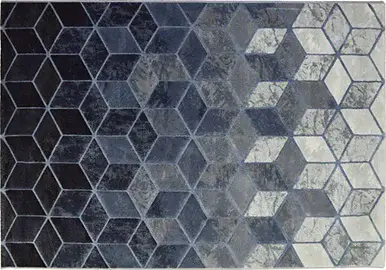 Alfombra geométrica azul Moretti