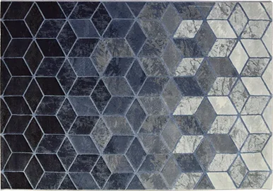 Alfombra geométrica azul Moretti