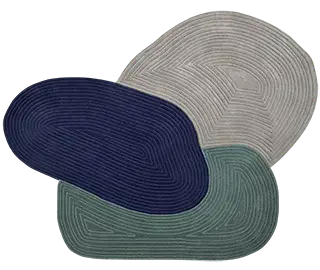 Alfombra orgánica azul verde y gris Pebble