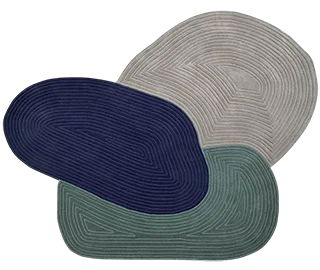 Alfombra orgánica azul verde y gris Pebble Alfombra orgánica azul verde y gris Pebble