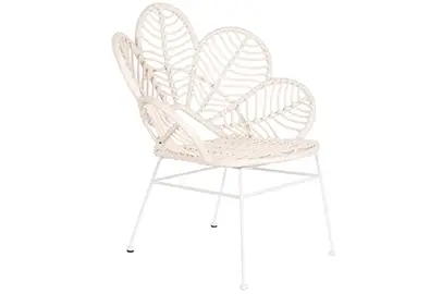 Sillón de ratan sintético en forma de hoja