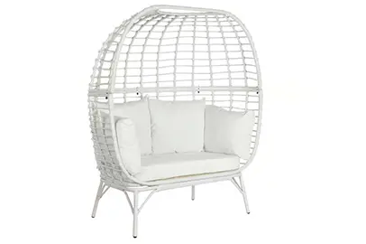 Sillón ratan sintético acero 2 plazas
