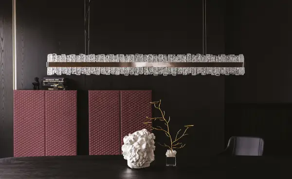 Lámpara de techo con estructura en acero Níquel Phoenix de Cattelan Italia