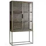 Vitrina alta roble gris y metal