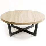 Mesa de centro madera teca y acero Mesa de centro madera teca y acero