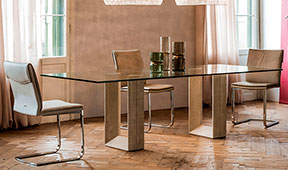 Mesa de comedor cristal Diapason Cattelan