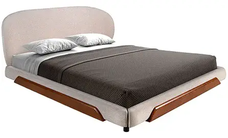 Cama nogal y tapizada para colchón de 180x200 Amira