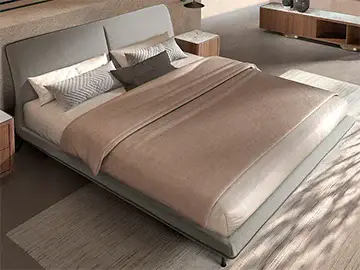 Cama metal y tapizada para colchón de 180x200 Liora