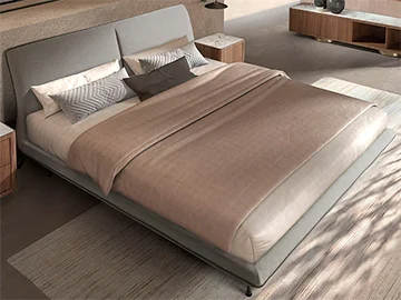Cama metal y tapizada para colchón de 180x200 Liora