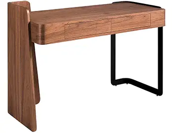 Mesa de escritorio 2 cajones nogal y metal Tilia