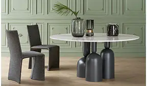 Mesa de comedor redonda calacatta Cop Bonaldo