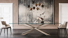 Mesa de comedor moderna cristal Spyder Mesa de comedor moderna cristal Spyder