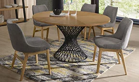 Mesa de comedor redonda industrial Koli Mesa de comedor redonda industrial Koli