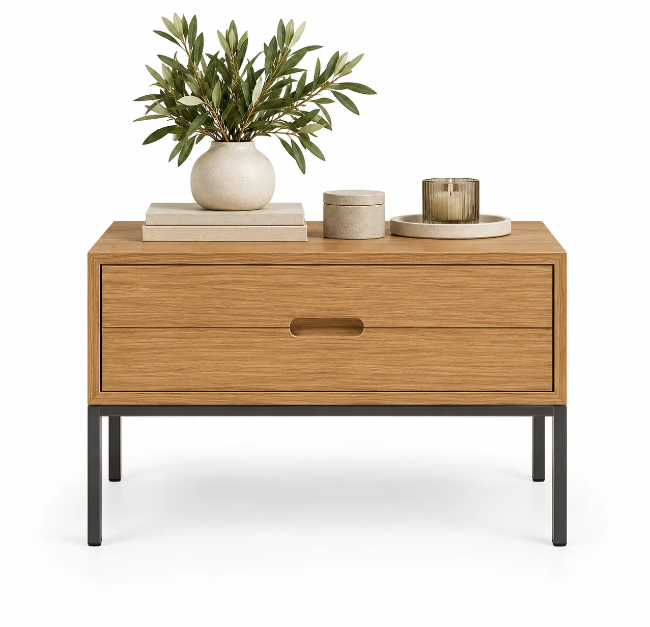 Mesita de noche pata fina industrial Loft