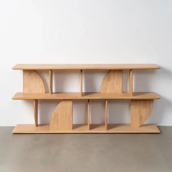 Estantería baja de madera natural Vela ancho 180