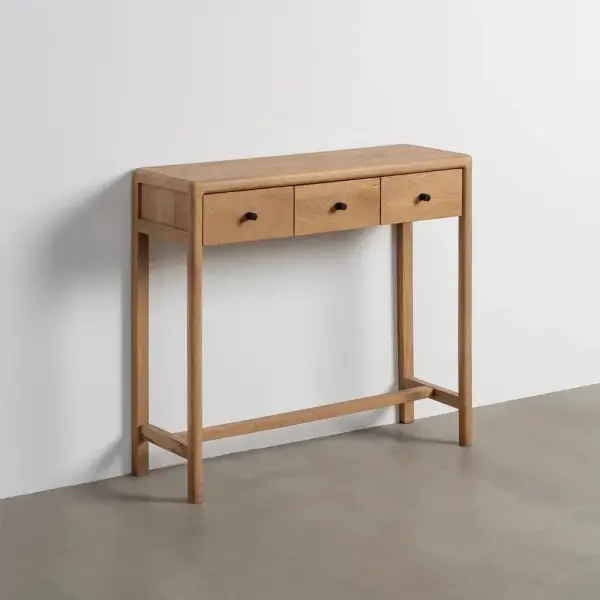 Consola 3 cajones natural de madera de mango Mangur Consola 3 cajones natural de madera de mango Mangur