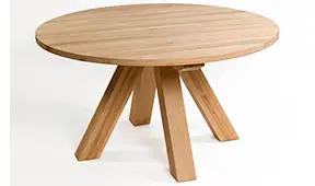 Mesa de comedor redonda nórdica roble Reine