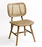 Silla de comedor roble natural y rejilla
