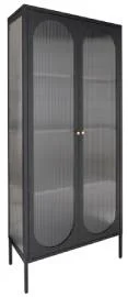Vitrina acero negro 2 puertas de cristal ondulado Vitrina acero negro 2 puertas de cristal ondulado