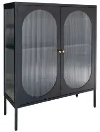 Vitrina pequeña de acero negro  y vidrio 
