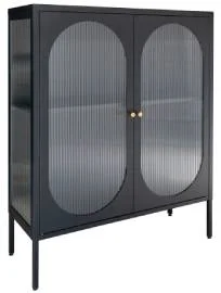 Vitrina pequeña de acero negro y vidrio Vitrina pequeña de acero negro y vidrio