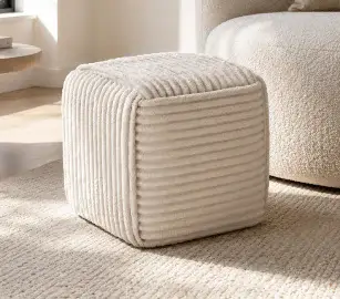 Puuf tapizado gris claro Cube Puuf tapizado gris claro Cube
